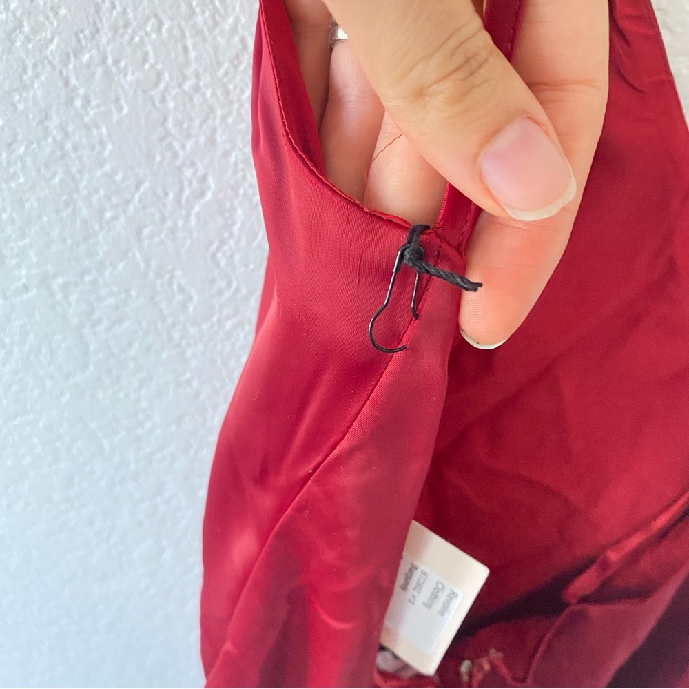 Superdown || NWOT || Nicole Open Back Red Satin Dress - Picture 7 of 10